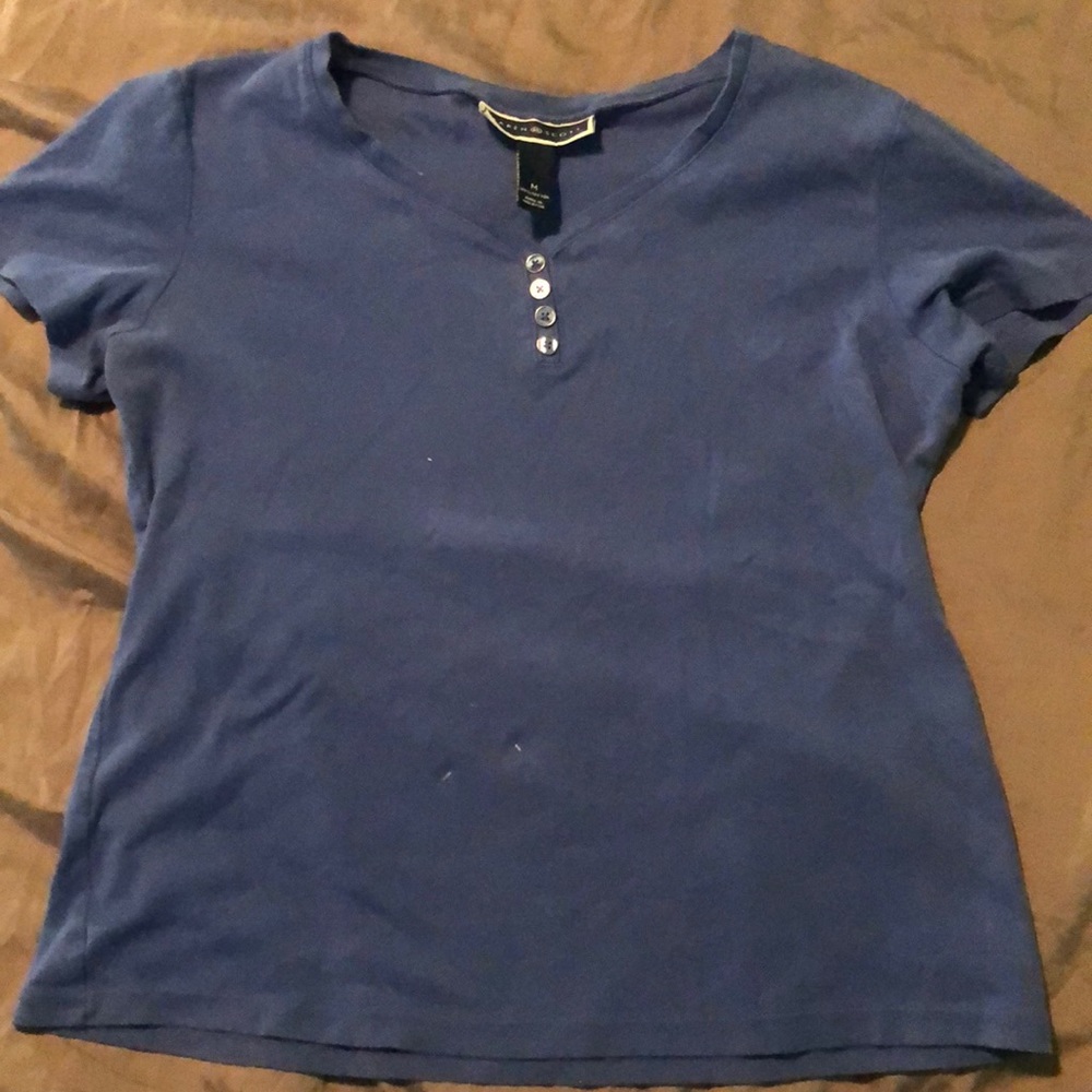 Medium blue v neck shirt
